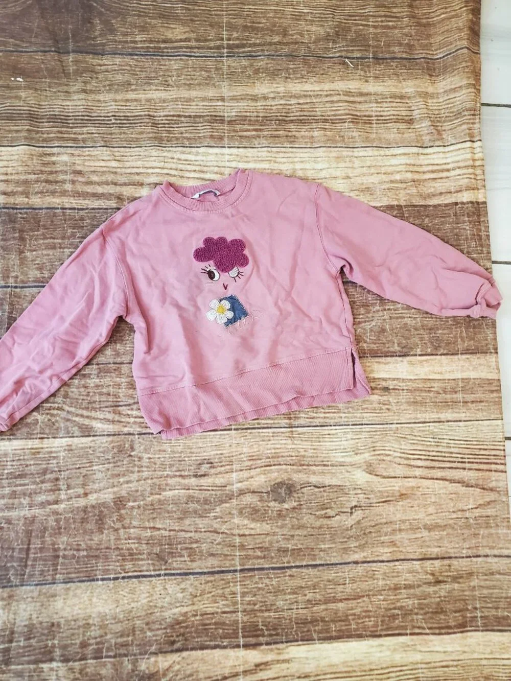 Mayoral Girls Mauve Boucle Flower Sweatshirt sz 8